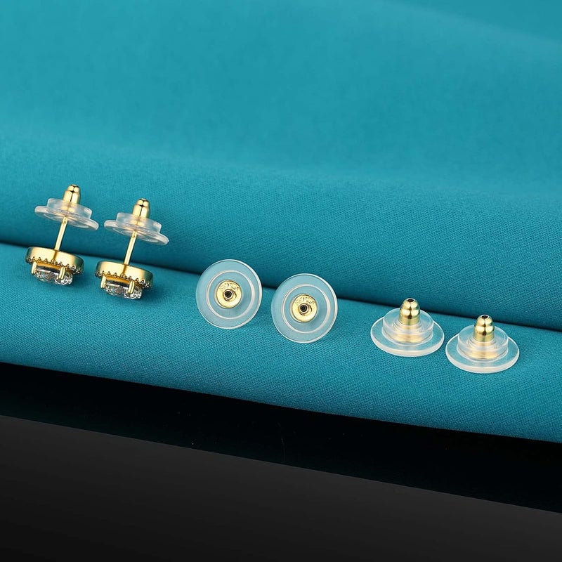 Catinee 3 Pairs Earring Backs,925 Sterling Silver Earring Backs for Studs, Adjustable Hypoallergenic Locking Earring Backs Fit 0.028-0.039inch Post（Gold） - Image 4